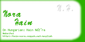 nora hain business card